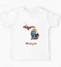 Michigan US state in watercolor Kids Tee