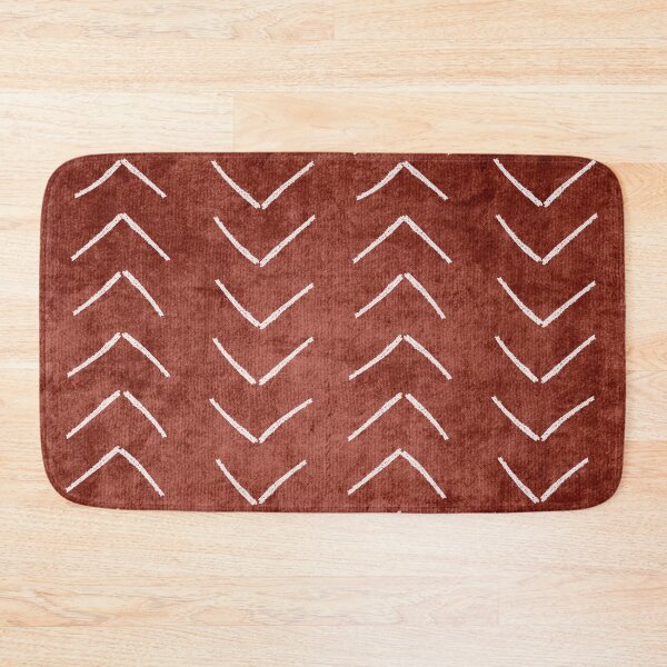 Item preview, African Mud Cloth Boho Arrows White and Rust Terracotta designed and sold by TheCozyCottage.