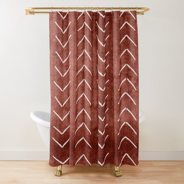 Brown Zigzag African Mud Cloth Bathroom Mat Rug by bynelo - Bath