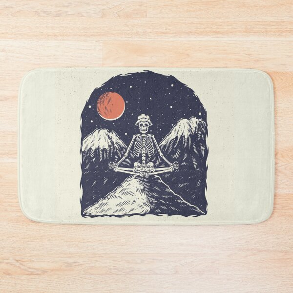 Item preview, Hand Drawing Illustration Skeleton Skull Concept from Skeleton Yoga with Background Mountain Night designed and sold by Peekonet.