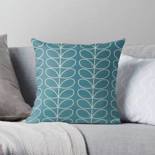 linear stem,blue, white Throw Pillow