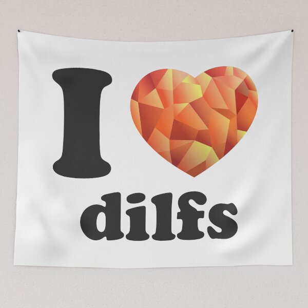 Item preview, I HEART DILFS - I LOVE DILFS - Orange Poly HEART designed and sold by aventi24.