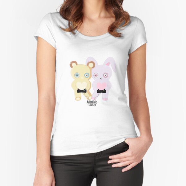 Adorable Gamer ~ Teddy & Bunny Fitted Scoop T-Shirt