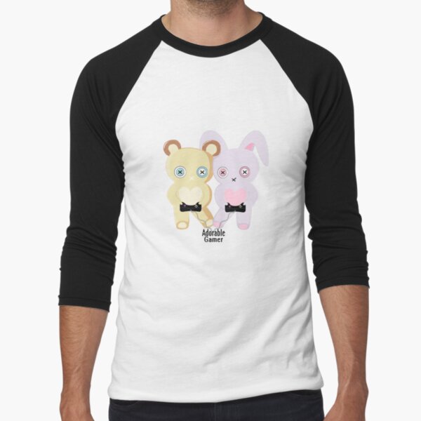 Adorable Gamer ~ Teddy & Bunny Baseball ¾ Sleeve T-Shirt