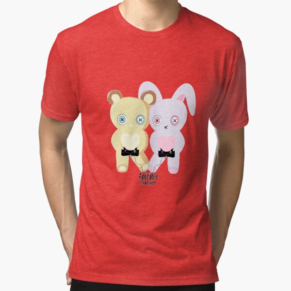 Adorable Gamer ~ Teddy & Bunny Tri-blend T-Shirt