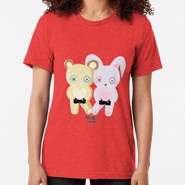 Adorable Gamer ~ Teddy & Bunny Tri-blend T-Shirt