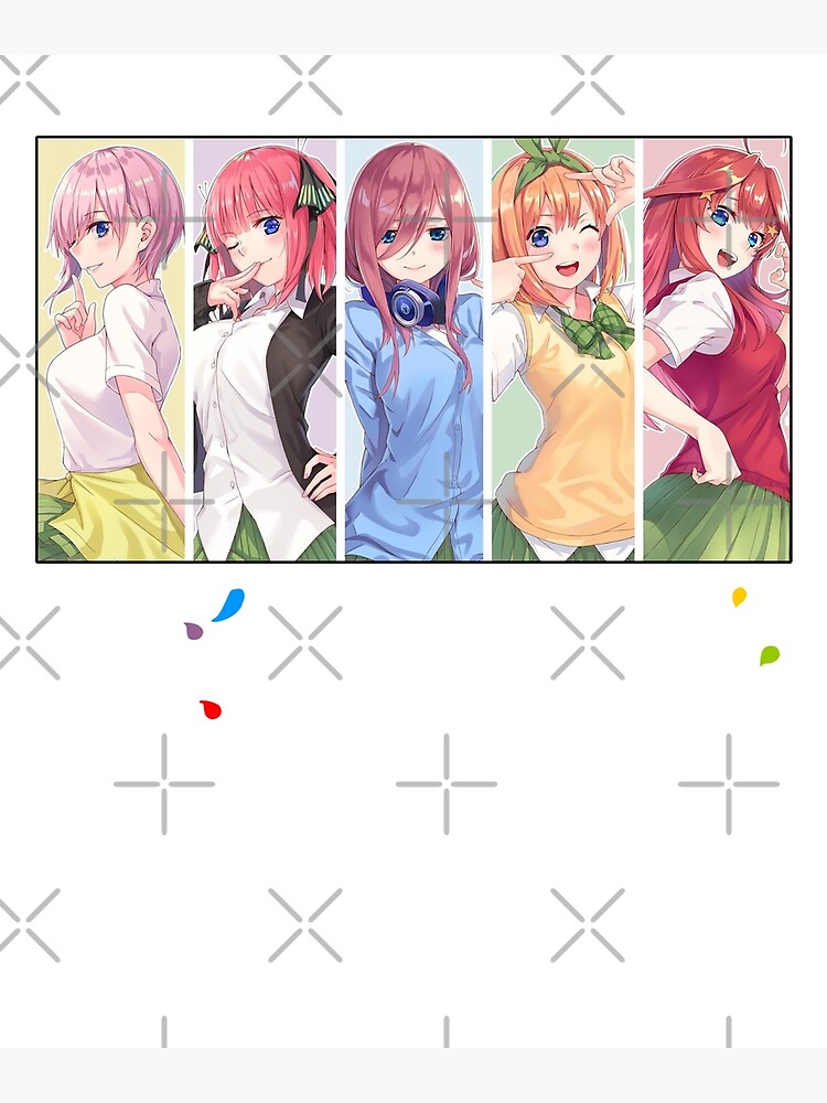 The Quintessential Manga Quintuplets Main Characters Art Poster for Sale  by MargaritaHerma3