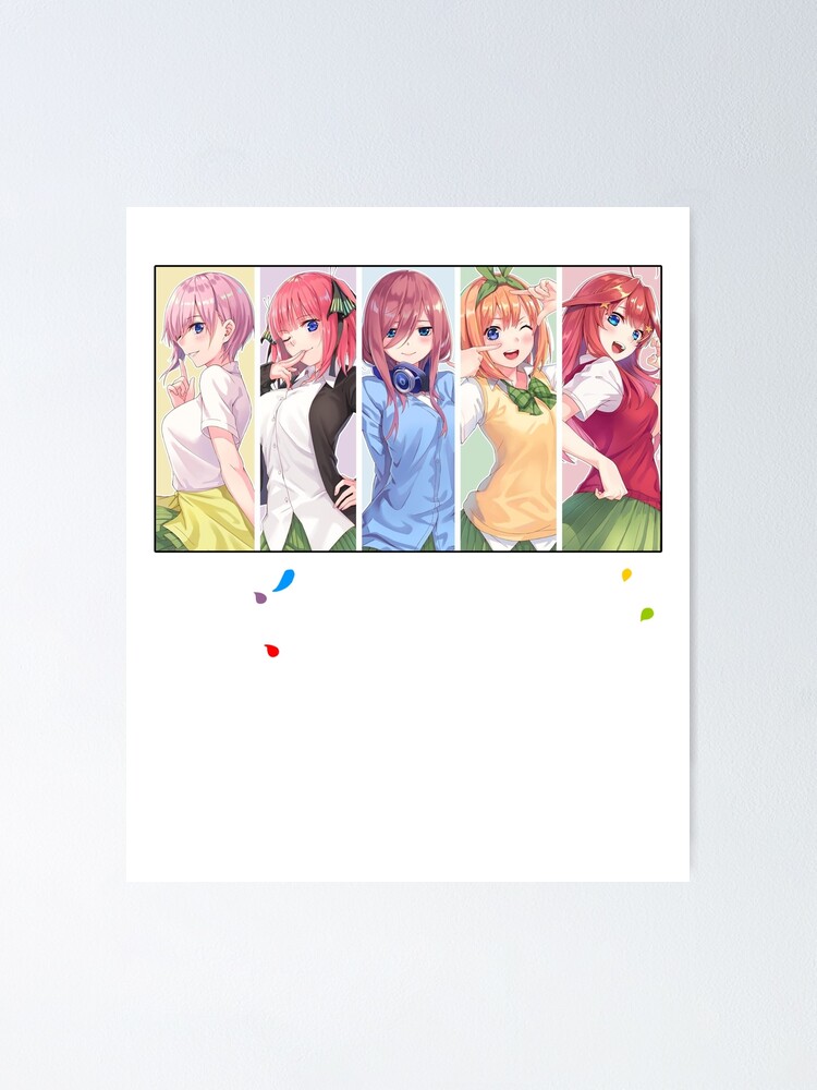 The Quintessential Manga Quintuplets Main Characters Art Poster for Sale  by MargaritaHerma3