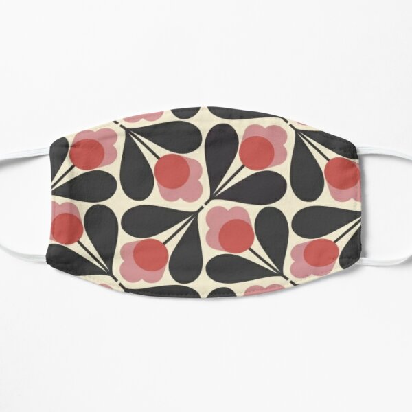abstract acorn - red,black Flat Mask