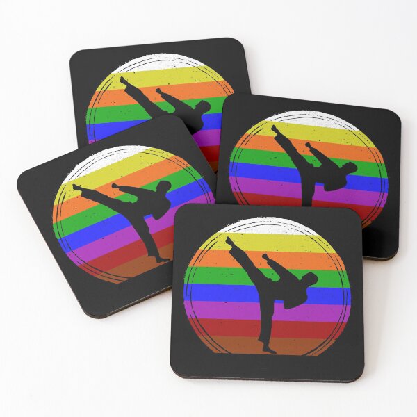 Item preview, Martial Arts High Kick With Rank Belt Colored Circular Background designed and sold by FunWearVM.
