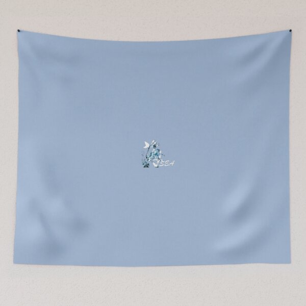Item preview, SEA 海 Chinese Character - Vivid Waves of Splashy Hanzi Logogram (And A Neon Blue Jellyfish Swimming in Between) - World Oceans Day designed and sold by sthNnth.