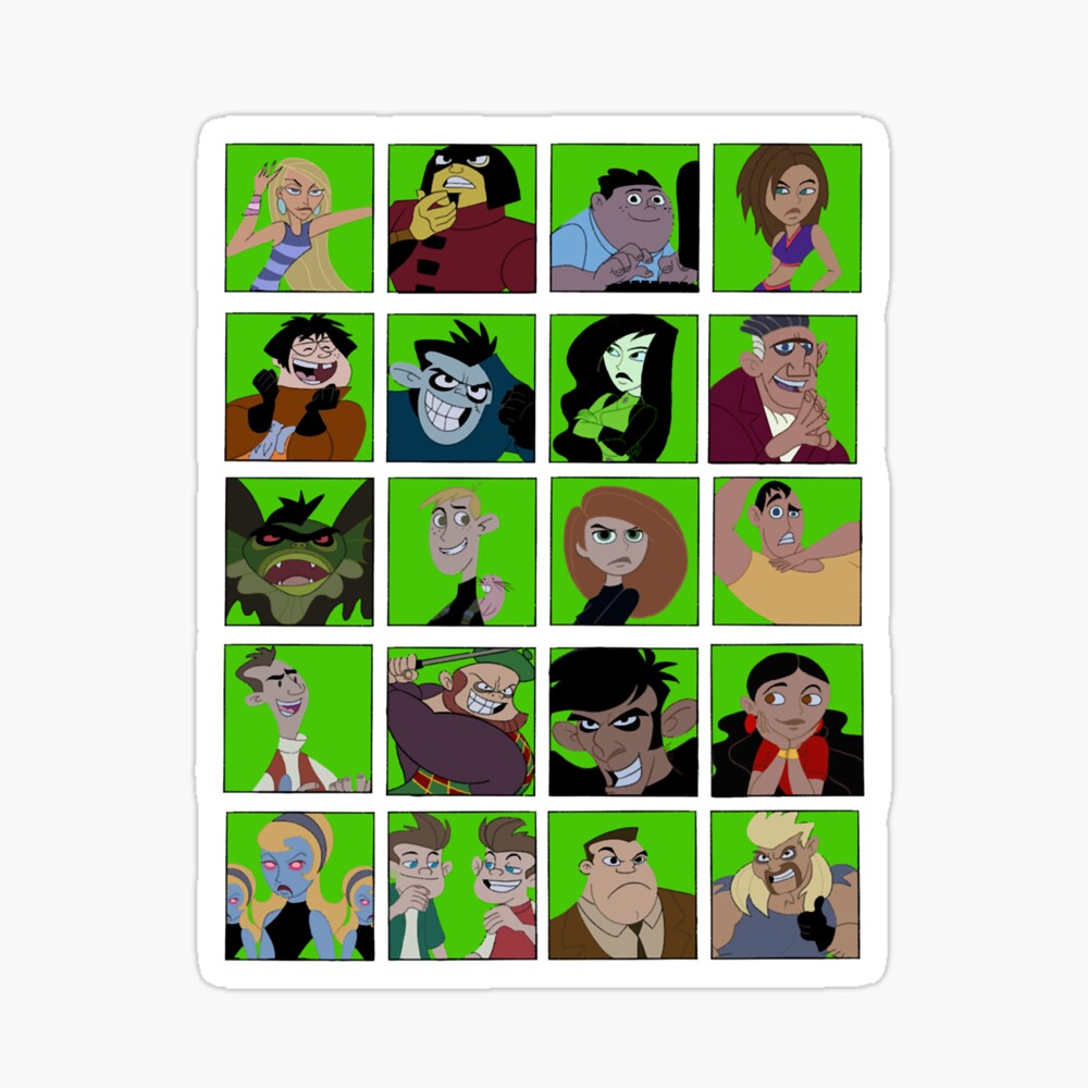 Characters from Kim possible cartoon poster