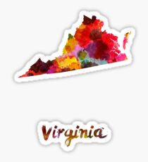 Virginia US state in watercolor Sticker