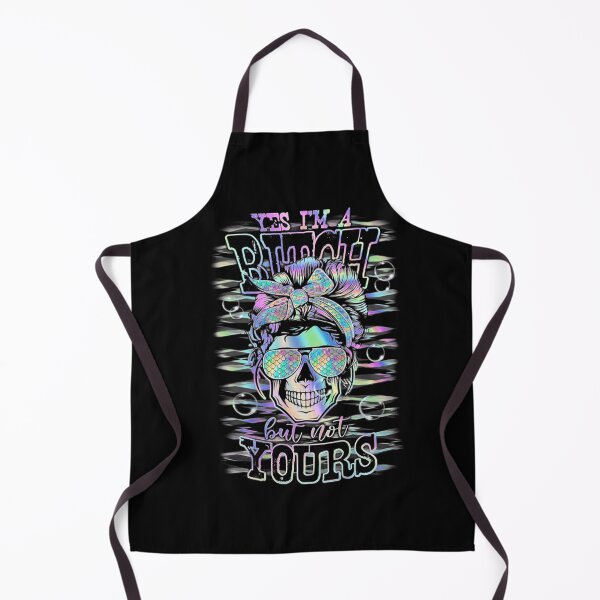 Item preview, Yes Im A Bitch But Not Yours Hologram Skull Messy Bun T-Shirt designed and sold by CyntoyaTatum.