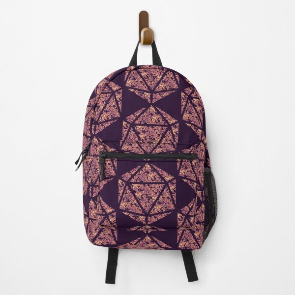 Item preview, Purple Sunset Gradient Rose Vintage Pattern Silhouette D20 - Subtle Dungeons and Dragons Design designed and sold by GenAumonier.