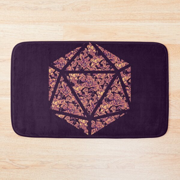 Item preview, Purple Sunset Gradient Rose Vintage Pattern Silhouette D20 - Subtle Dungeons and Dragons Design designed and sold by GenAumonier.