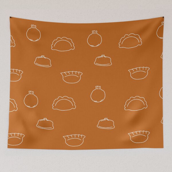 Item preview, Dumplings White Art Print designed and sold by lineartdesigns.