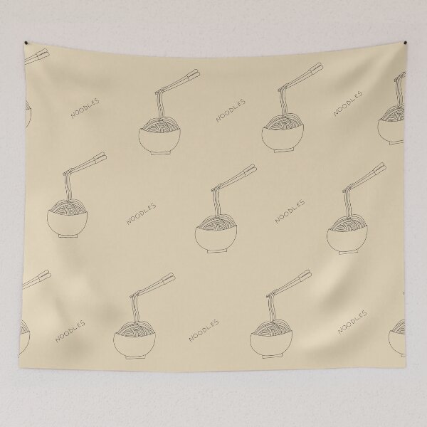 Item preview, Noodles Black Art Print designed and sold by lineartdesigns.