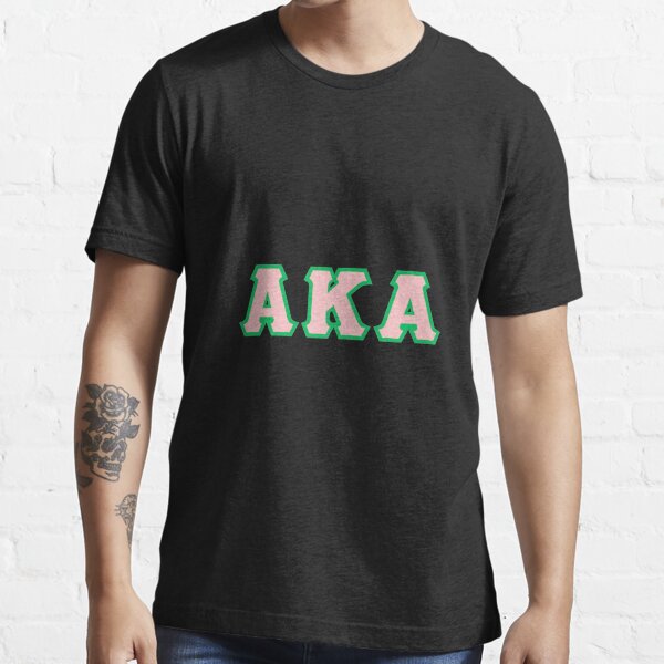 AKA Green Monogram Color Block V-neck t-shirt