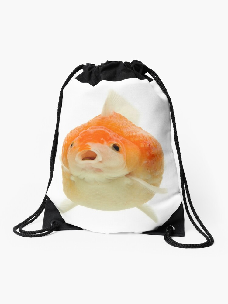 Fat goldfish with open mouth Drawstring Bag for Sale by ArdeaOnline