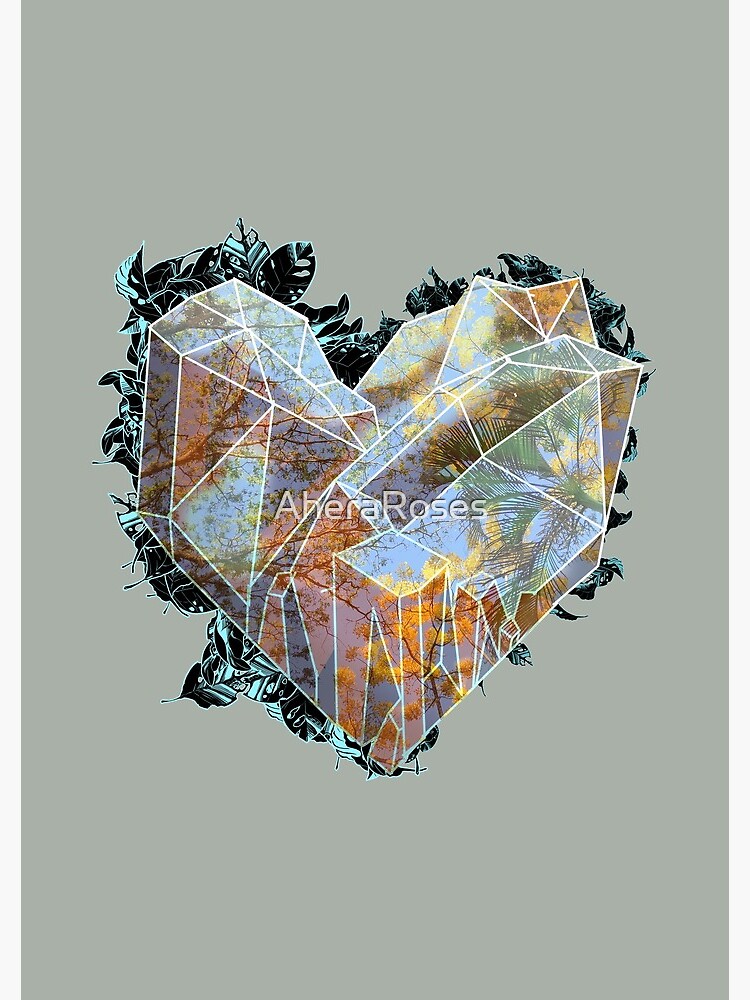 Thumbnail 3 of 3, Journal, Tree Canopies in an Orange-Tinted Crystal Heart designed and sold by AheraRoses.