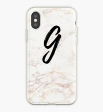 Pink Marble Effect Monogram - G iPhone Case