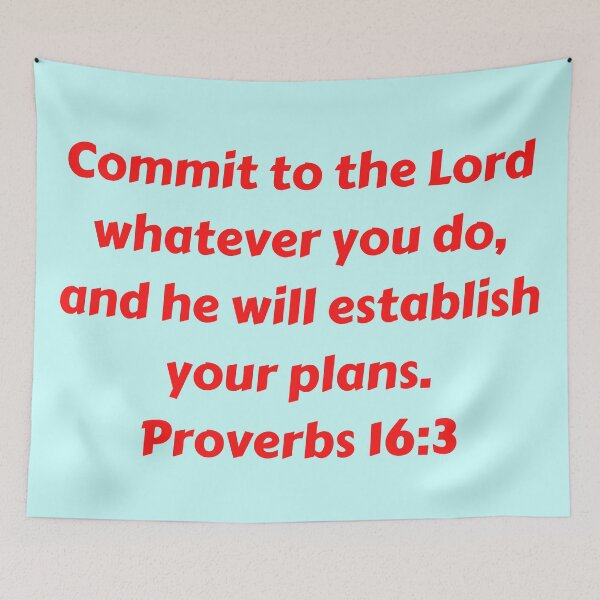 Aperçu de l'œuvre Bible Verse Proverbs 16:3 créée et vendue par Prayingwarrior.