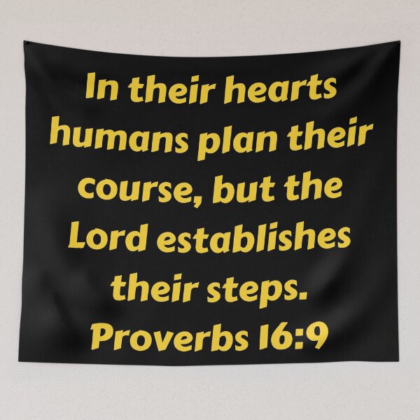 Aperçu de l'œuvre Bible Verse Proverbs 16:9 créée et vendue par Prayingwarrior.
