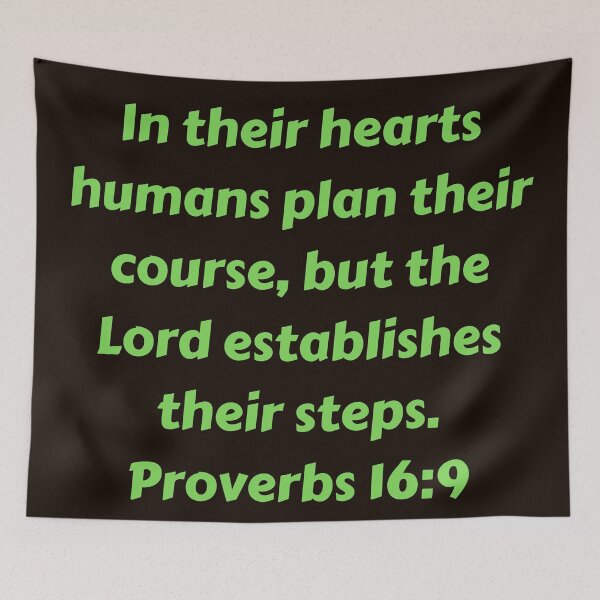 Aperçu de l'œuvre Bible Verse Proverbs 16:9 créée et vendue par Prayingwarrior.