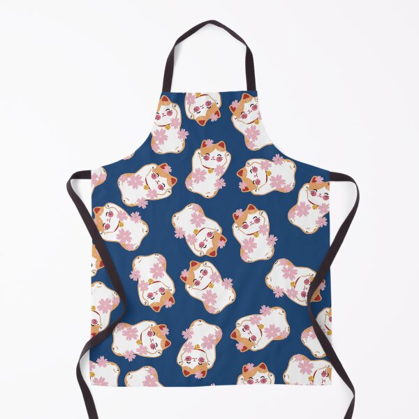Item preview, Orange Lucky Cat Pattern Blue Background designed and sold by Druid Soup.