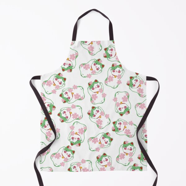Item preview, Green Lucky Cat Pattern designed and sold by Druid Soup.