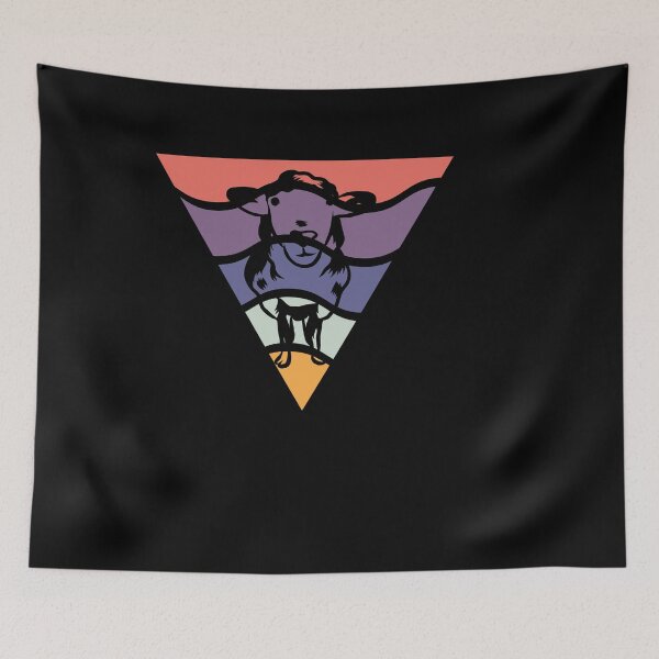 Item preview, Ein Schaf auf der Wanderung bunt Dreieck designed and sold by Spirit-Designs.