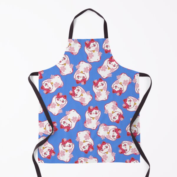 Item preview, Hot Pink Lucky Cat Pattern with Blue Background designed and sold by Druid Soup.
