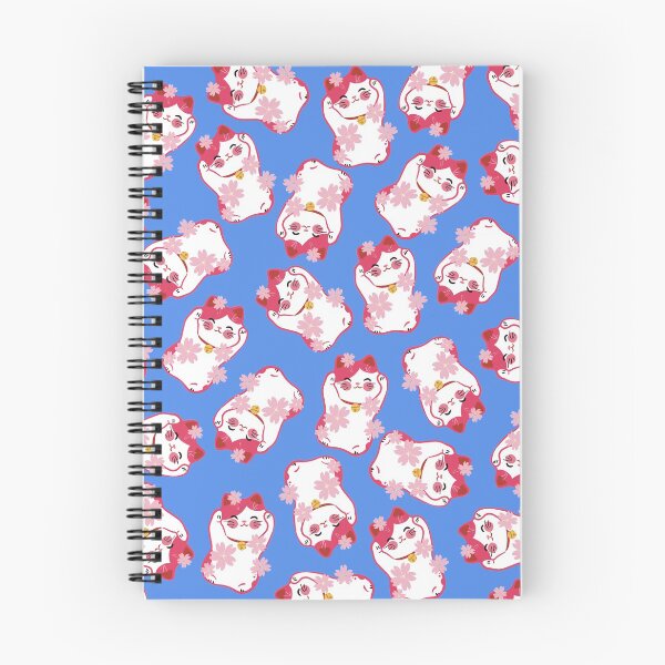 Item preview, Hot Pink Lucky Cat Pattern with Blue Background designed and sold by Druid Soup.