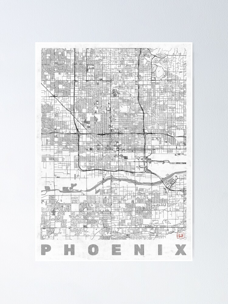 Thumbnail 2 of 3, Poster, Phoenix City Map Line designed and sold by HubertRoguski.