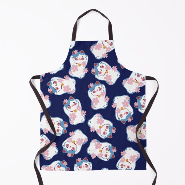 Item preview, Cornflower Blue Lucky Cat with Dark Blue Background designed and sold by Druid Soup.
