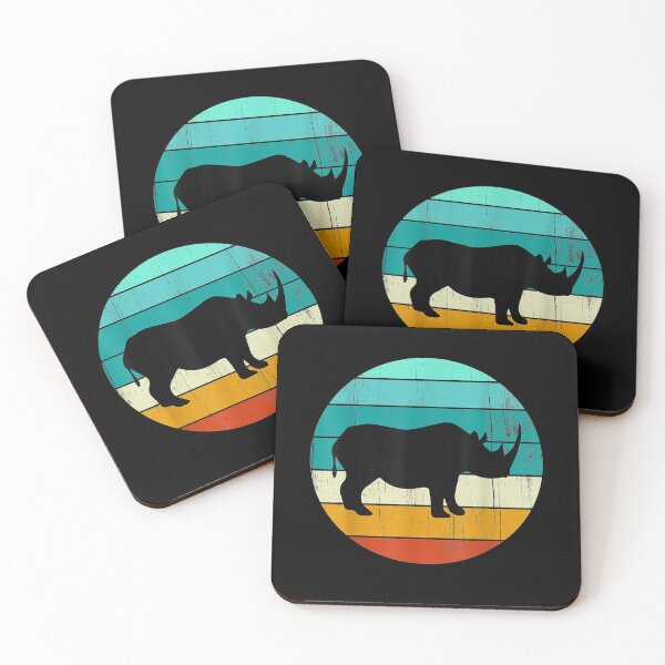 Item preview, Vintage Rhino Sunset Retro Sun Colorful Colors Rhinoceros designed and sold by anniet33.