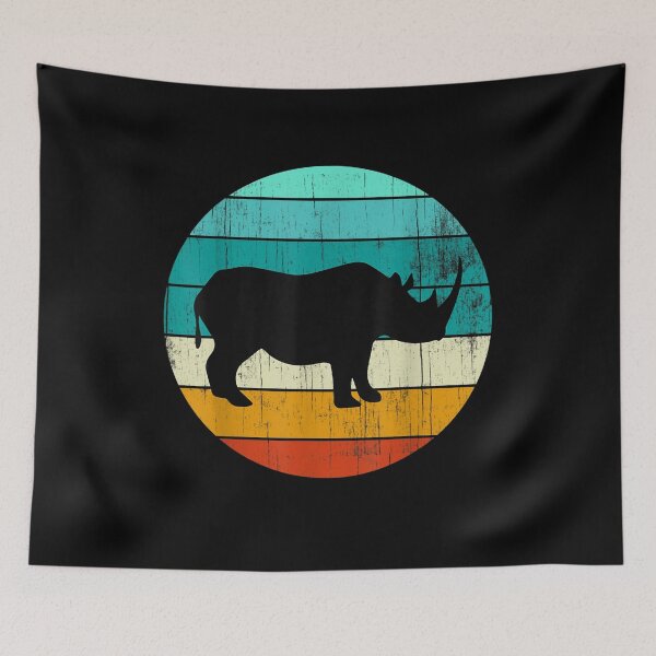 Item preview, Vintage Rhino Sunset Retro Sun Colorful Colors Rhinoceros designed and sold by anniet33.