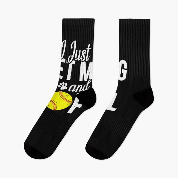 Item preview, I Just Wanna Pet My Dog And Play Softball Funny designed and sold by anniet33.