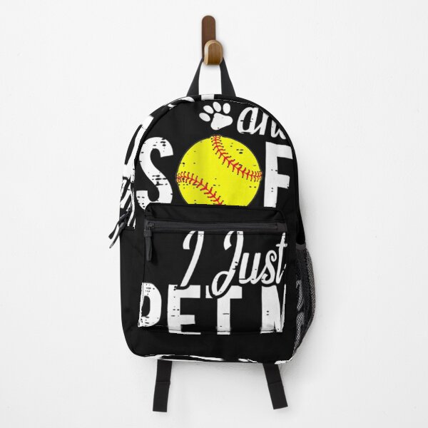 Item preview, I Just Wanna Pet My Dog And Play Softball Funny designed and sold by anniet33.