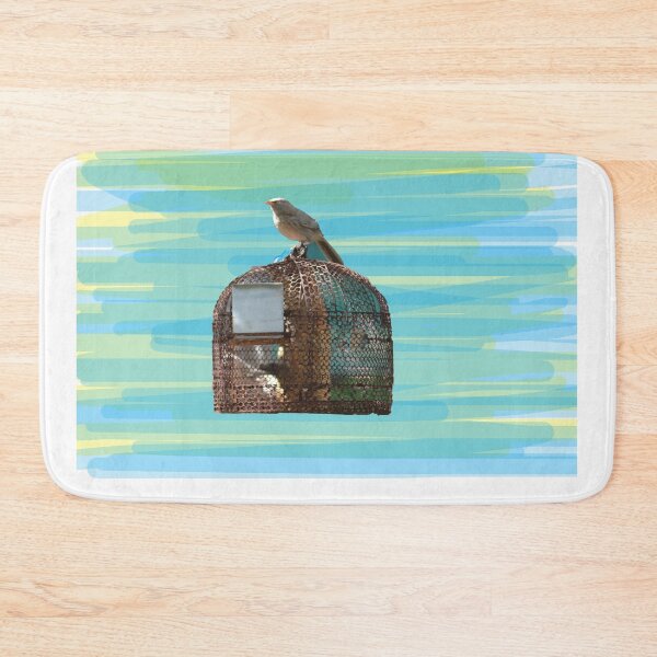 Item preview, Freedom-Bird sitting on an open cage/ Mixed media art/Digital art designed and sold by VeenaNair23.