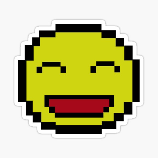 pixel smiley face emoji  Sticker for Sale by MOODU