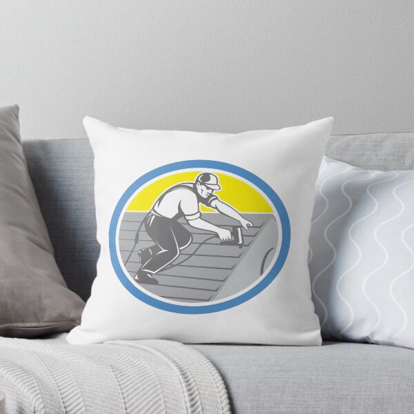 Item preview, Roofer Roofing Worker Circle Retro designed and sold by patrimonio.