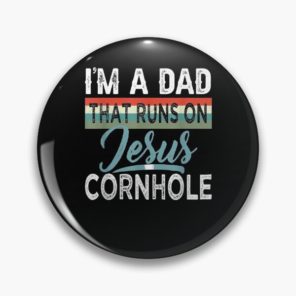 Item preview, I'm A Dad That Runs On Jesus And Cornhole Vintage Funny designed and sold by anniet33.