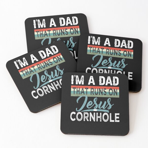 Item preview, I'm A Dad That Runs On Jesus And Cornhole Vintage Funny designed and sold by anniet33.