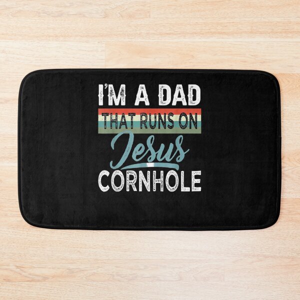 Item preview, I'm A Dad That Runs On Jesus And Cornhole Vintage Funny designed and sold by anniet33.