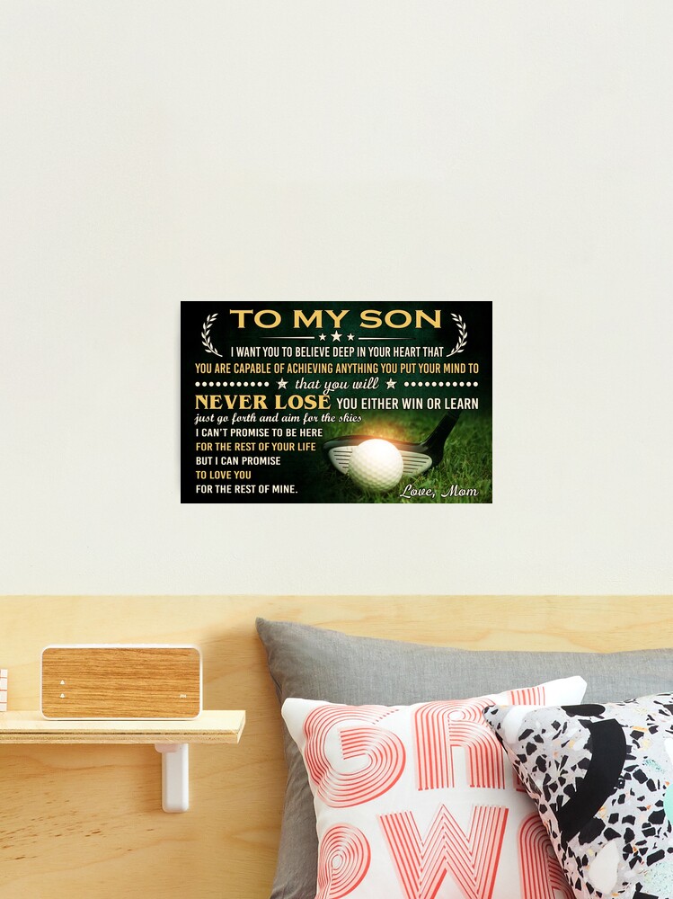 to My Son Poster, Son Gift from Mom, Never Lose You Either Win Or