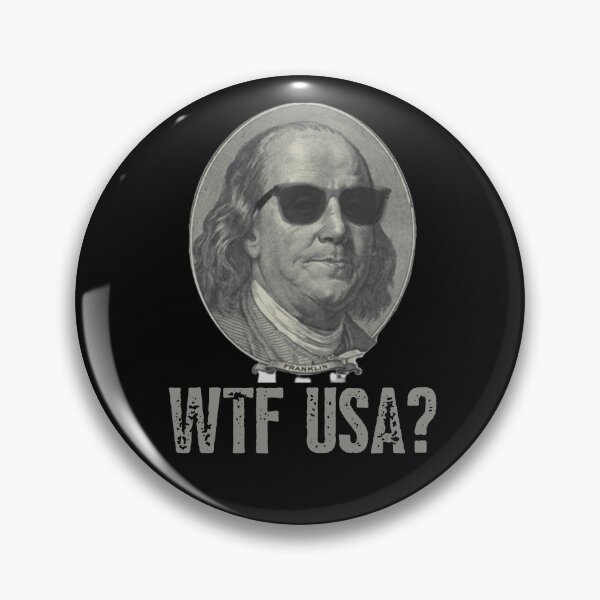 Item preview, Vintage WTF USA ? Typography and Ben Franklin illustration  designed and sold by garniturex.