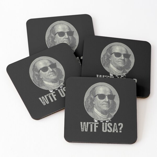 Item preview, Vintage WTF USA ? Typography and Ben Franklin illustration  designed and sold by garniturex.