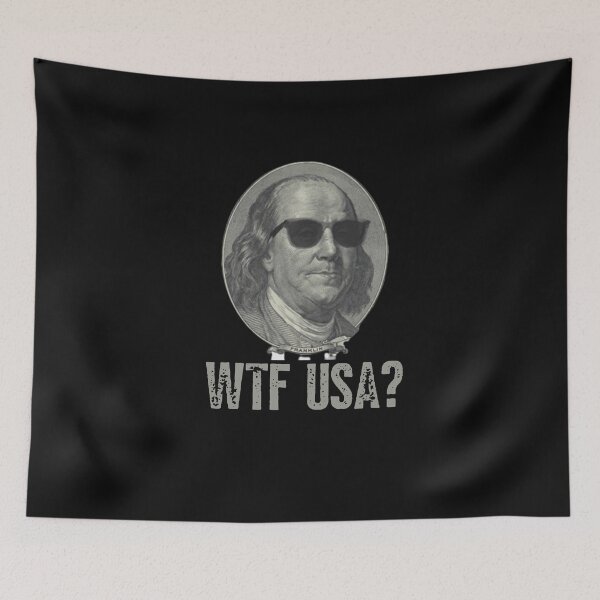 Item preview, Vintage WTF USA ? Typography and Ben Franklin illustration  designed and sold by garniturex.